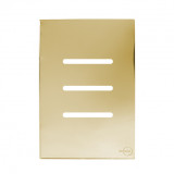 Placa p/ 3 Interruptores 4x2 - Novara Glass Dourado